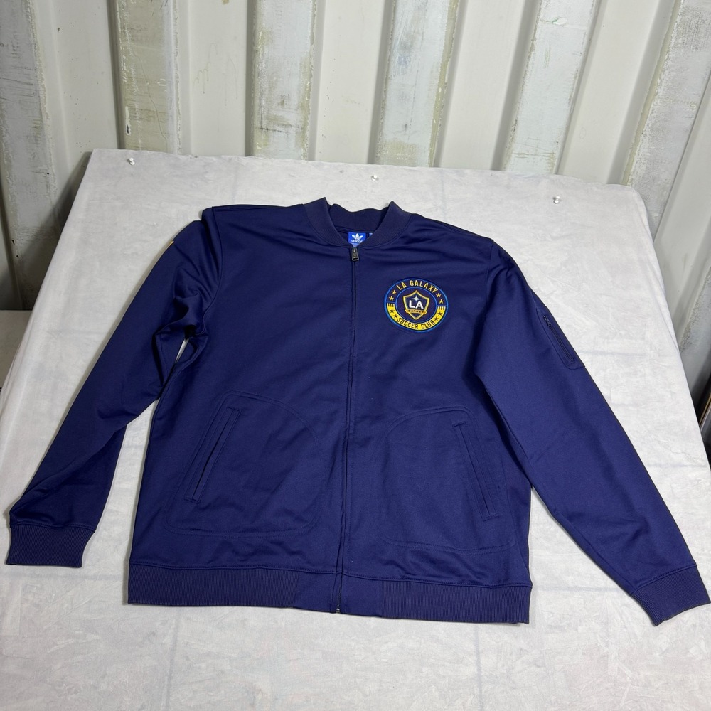 Adidas Mens Track Jacket‎ Blue Los Angeles Galaxy Soccer Club Full-Zip Size XL